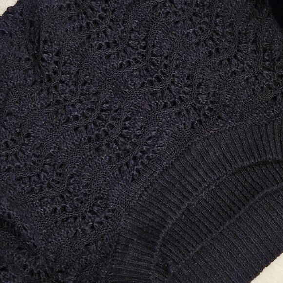 MANGO, Black open knit pullover sweater - Picture 12 of 12